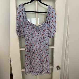 Reformation Blue and Red Floral Mini Dress